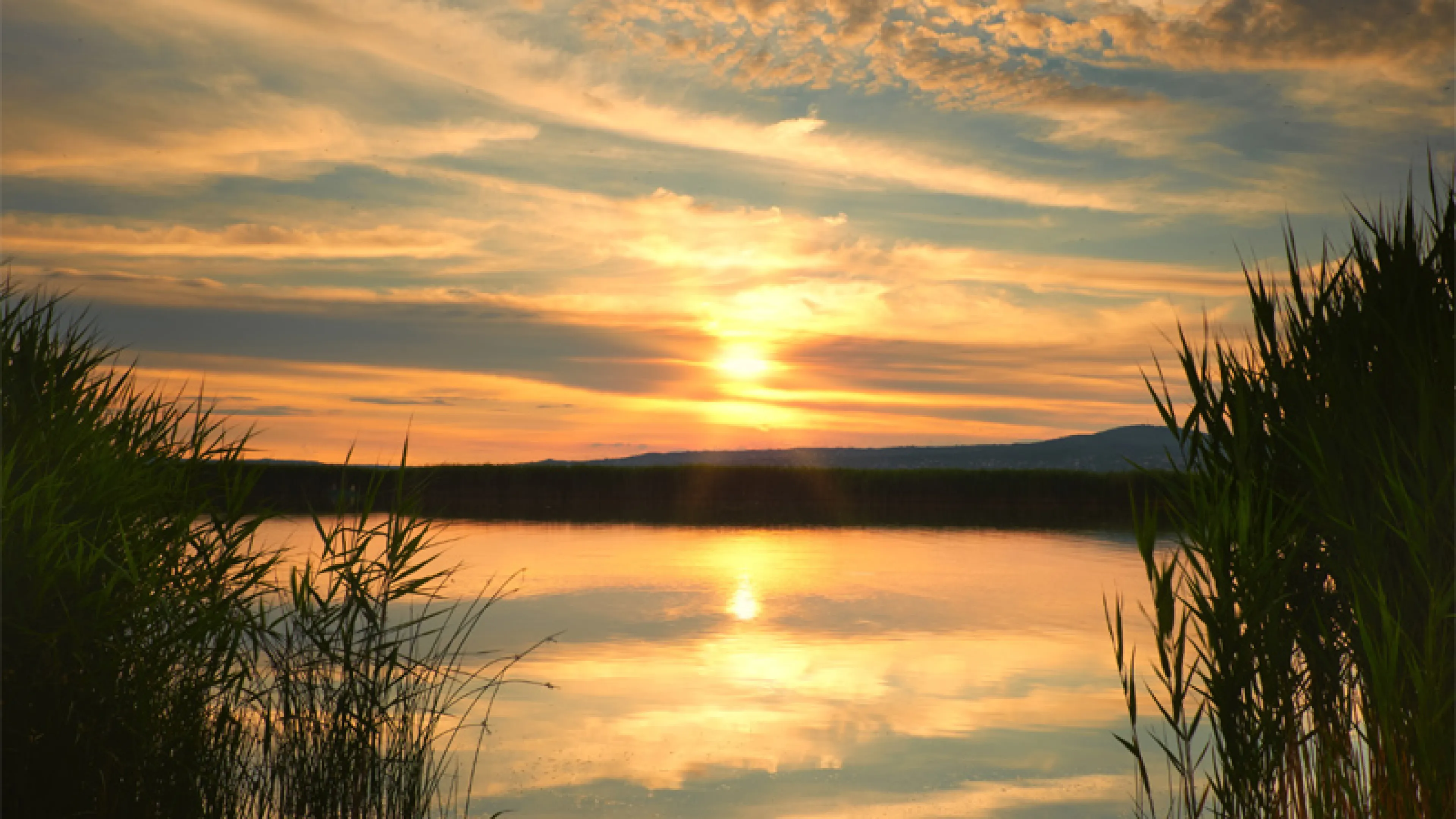 sunset over a lake