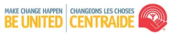 United Way/Centraide logo. Make Change Happen - Be United. Changeons les choses - Centraide.